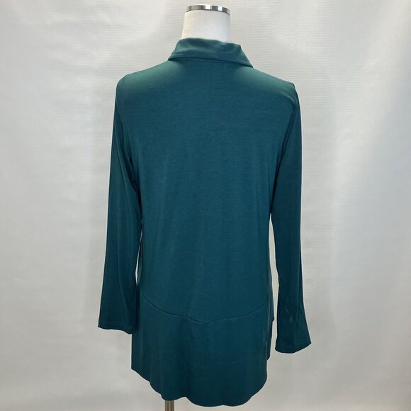 SOFT SURROUNDINGS Green Cettina Button Down Tunic Top Size Small Shirt 2ER28 - Picture 2 of 11
